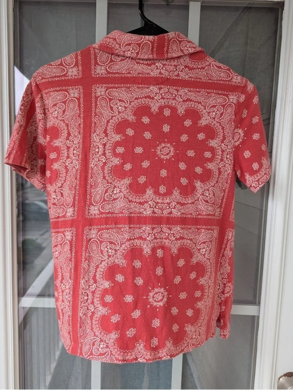 Polo Ralph Lauren Bandana Print Polo Shirt Youth M 10-12 Red Paisley Tee 16x22